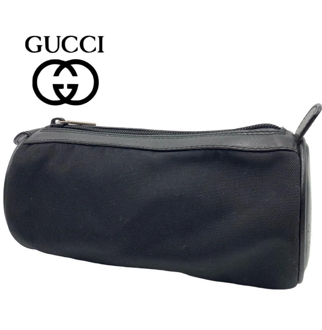 Gucci Pochette Noire Cuir Accessoires Etui Unisexe Occasion Rare Style Vintage /Occasion