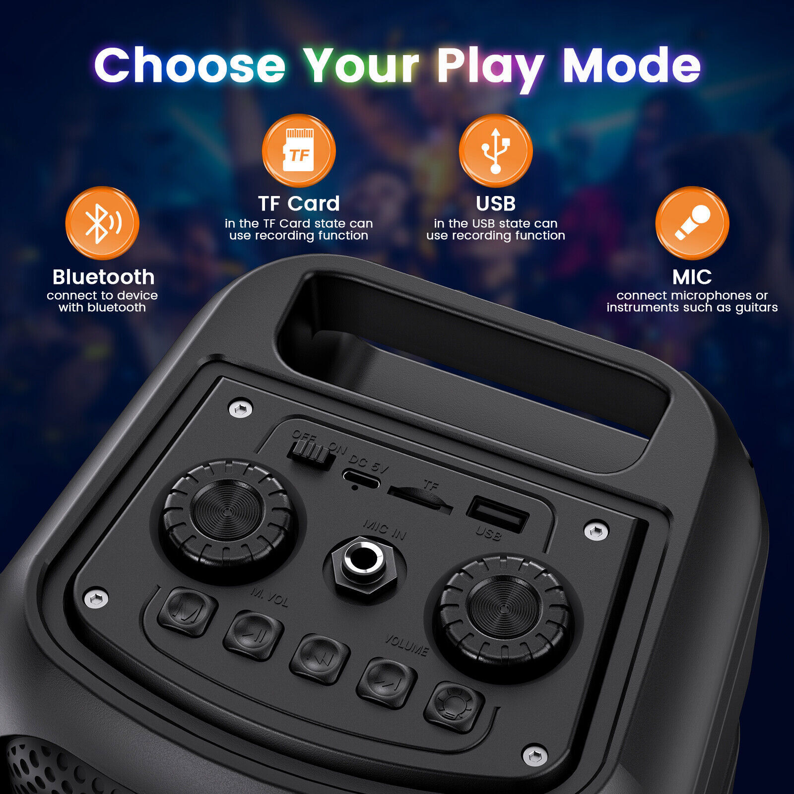 Party Speaker JYX T30 Karaoke Machine +2PCS Microphones Home Audio Subwoofer Set