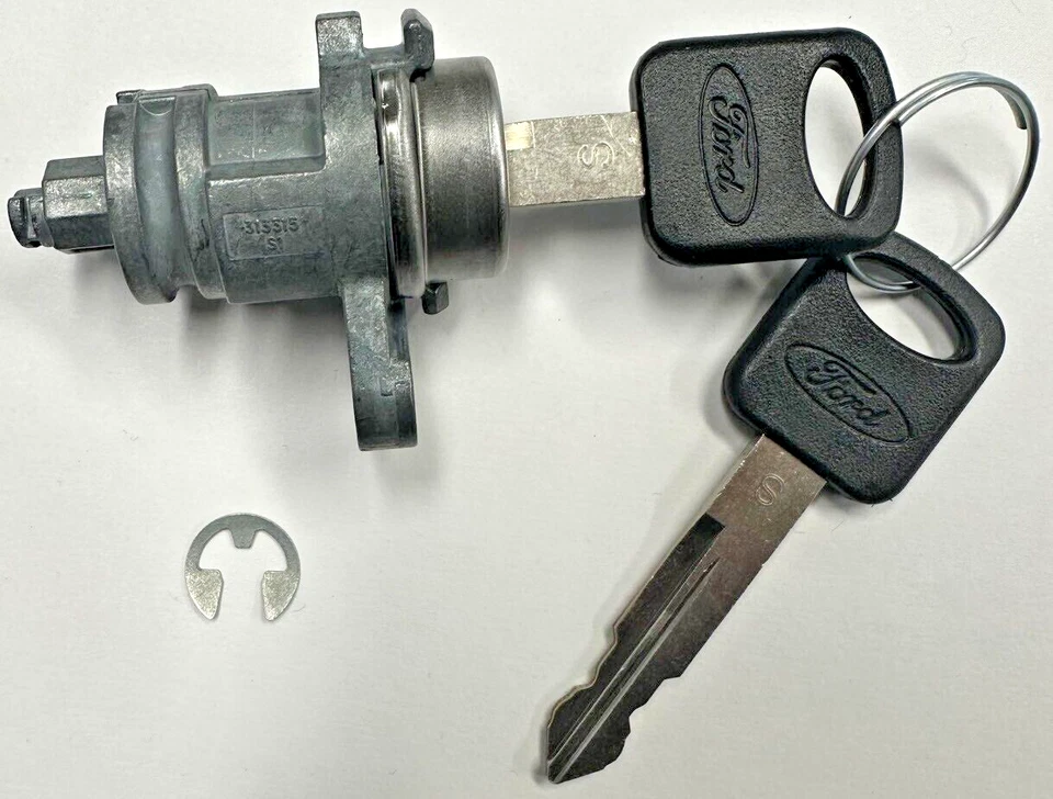 Cilindro de bloqueo de puerta delantera con 2 llaves 4R3Z-622191-AA para Ford Mustang 2005-2014 OEM Foto 4 de 4