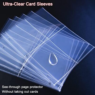 card album sleeves Performore 9-pocket Trading Card Binder Sleeves for 3 Ring Binders | Baseball, Sports Card Protector Sheets | Plastic Top Loader Pages main image 0