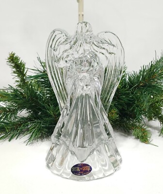 Vintage Deplomb Clear Lead Crystal Angel Candle Holder Ebay