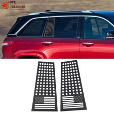 2pcs Black Window Pillar Posts Trim Us Flag Stickers For Jeep Grand Cherokee 22