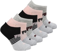Puma 3 Pack Terry No Show Liner Socks Womens Size 9-11 Large