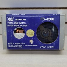 NIPPON FS-4200 Speakers 50oz Magnet Circuit 8 ohms 200 watt 4" Woofer 1" Mid Twe