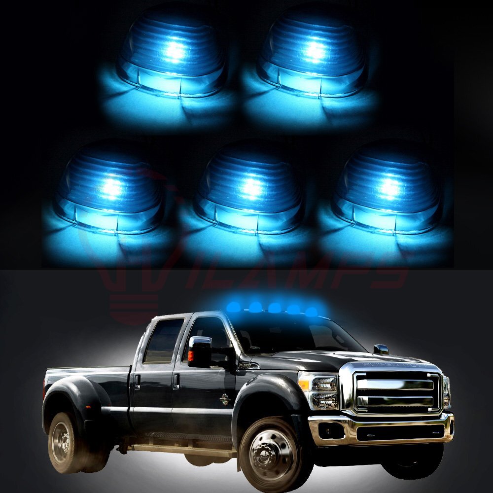 5x Smoke LED Cab Marker Light Covers for Ford F-350 E-450