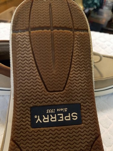 Sperry Mens Shoes Size 11.5 M Tan Brown Tie Memory Foam Top Sider Boat Loafers - Picture 16 of 16