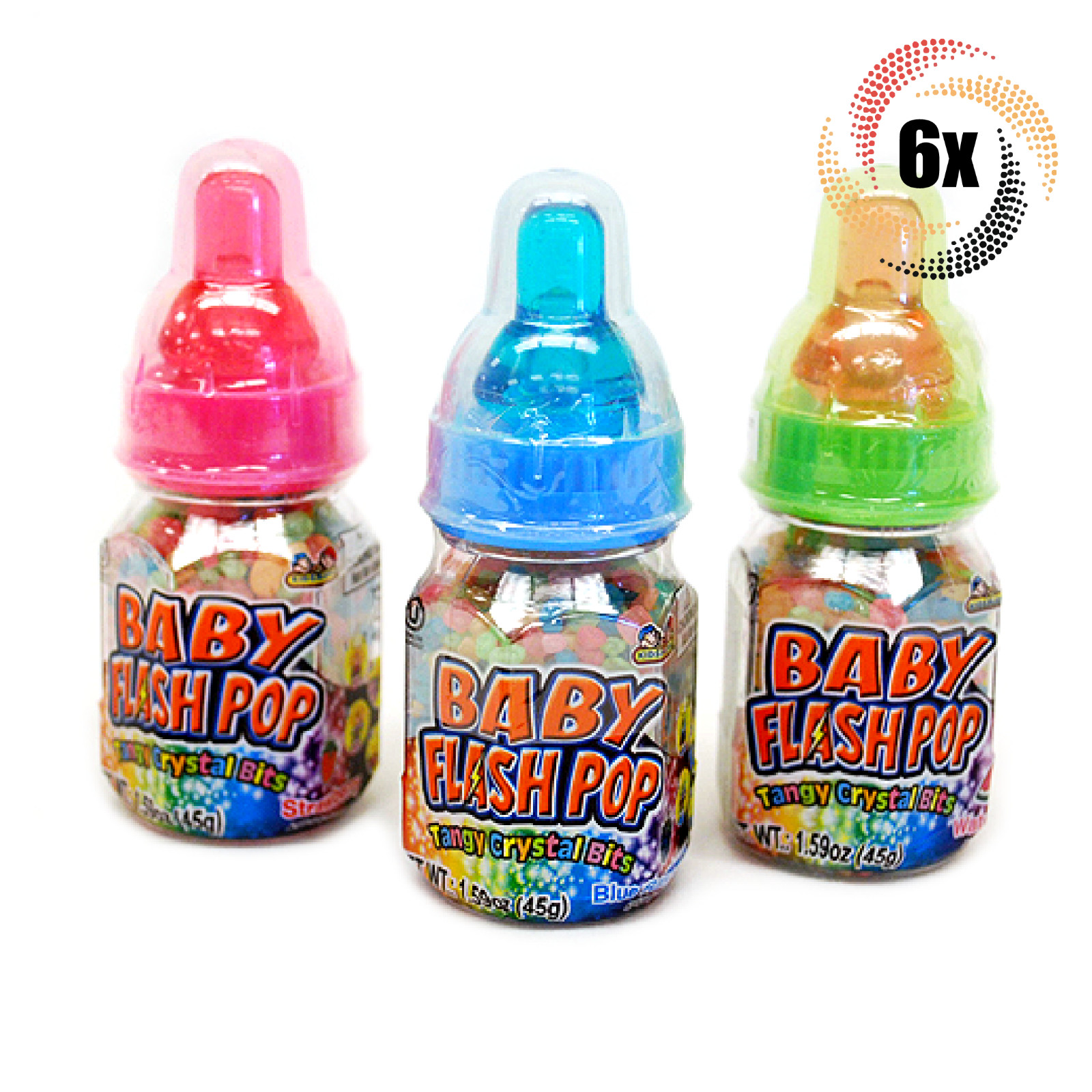 6x Бутылочек Kidsmania Baby Flash Pop с острыми хрустальными кусочками Ассорти из конфет 159 унции 4490₽
