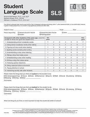 Test of Integrated Language and Literacy Skills (TILLS) Student ...