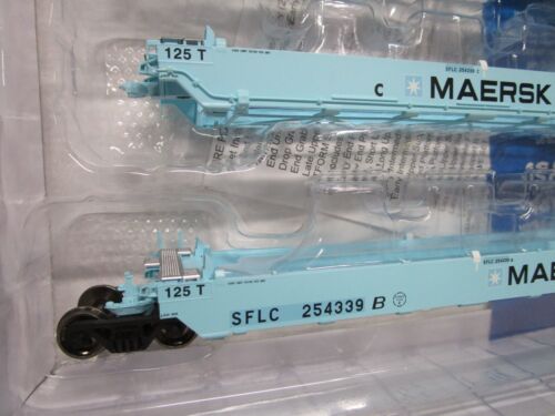 Athearn HO SFLC Santa Fe Ex Maersk Maxi I Well Car Container Stack Car Set NOS - Picture 4 of 6