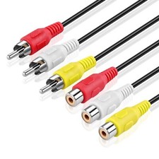 3 RCA Extender Extension Cable 10 Feet - 3RCA Male to Female