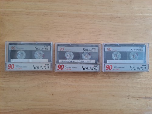 3 gebrauchte BASF Schallpegel I 90 Kassettenbänder Schreiben Kostenlose Inlay Karten