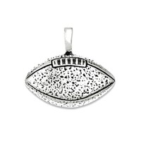 925 Sterling Silver Antiqued Football Charm Pendant - 28x28mm 4.65 Grams on sale 925 Sterling Silver Antiqued Football Charm Pendant - 28x28mm 4.65 Grams on sale