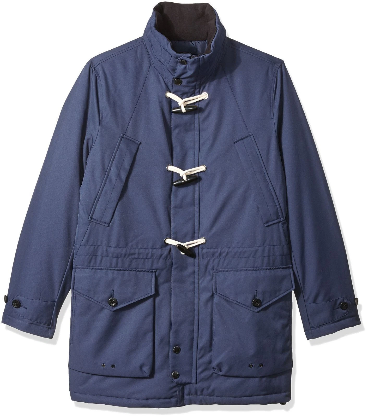 Nautica Men's Weather-Resistant Hooded Toggle Coat, Mood Indigo, XL