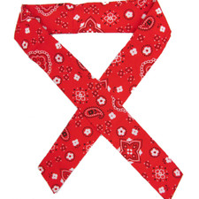 THERMO-COOL 4 PACK QWIK COOLER TIES -RED BANDANA -NECK OR HEADBAND-MADE IN USA