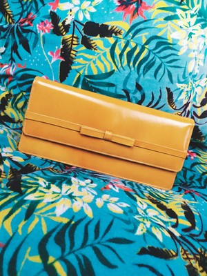 Sac à Main Vintage En Cuir Beige Années 60/70 - Pochette De Soirée, Très Bon état