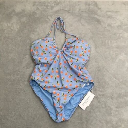 Seafolly Summer Crush Bandeau One Piece Swim Suit Size 10 New