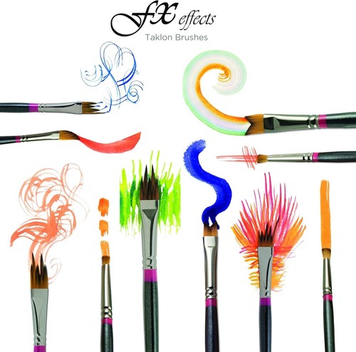FX Set di Pennelli per Pittura Effetti Speciali Nastro Unico, Multilinea, Angolare Dabber... - Foto 3 di 8
