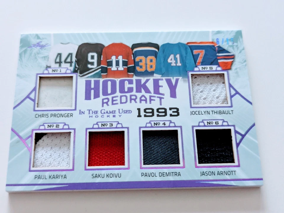 🔥#/15 PRONGER KARIYA KOIVU DEMITRA ARNOTT 6 RELIQUIAS 2020-21 HOJA EN EL JUEGO USADO Foto 3 de 4