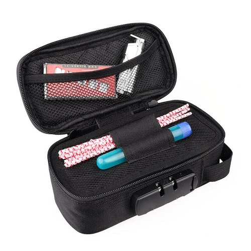 Smell Proof Stash Bag Carbon Lined stash Bag Lock Discreet Secure Rolling Box - Picture 9 of 12