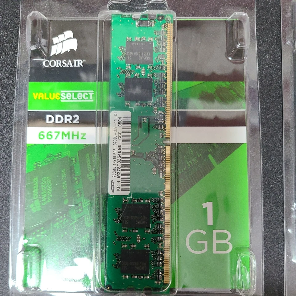 Corsair PC2-5300 (DDR2-667) 1 GB DIMM 667 MHz PC2-5300 DDR2 SDRAM Memory (VS1GB… - Image 2 of 4