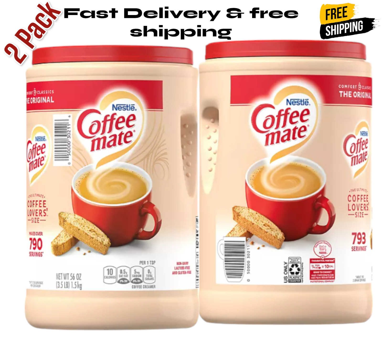 Nestle Coffee mate Original Powdered Coffee Creamer (56 oz.) Pack of 2