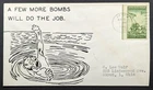 Vintage 1943 Bombs Drowing Man Military World War 2 Original Art Envelope