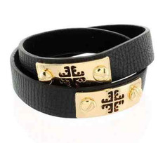 CROSS THEME FAUX LEATHER WRAP BRACELET