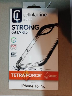 Cellular Line Tetra Force Strong Guard Cover für Apple iPhone 16 Pro  Schwarz
