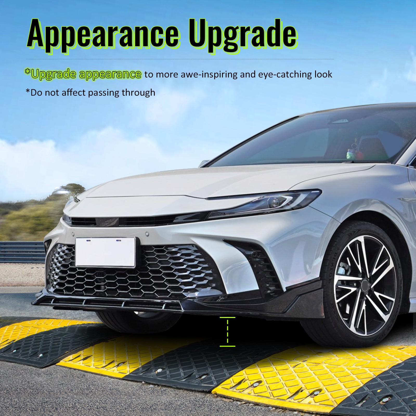 Fits 16-18 Honda Civic Coupe Sedan IKON V3 Style Front Bumper Lip Splitter PU