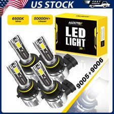 9006 9005 LED Headlight KIT Combo Bulbs 6500K High Low Beam Super Bright White