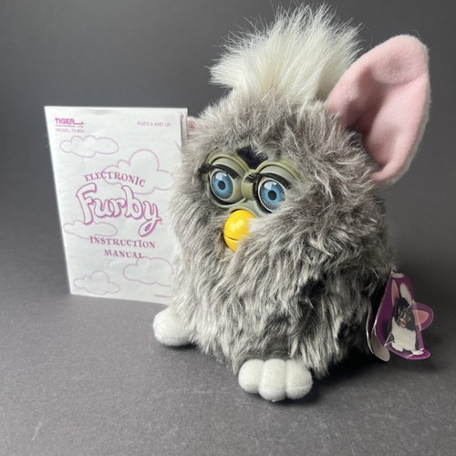 Furby 1998 Grey Blue Eyes Model 70-800 with manual“For parts not working