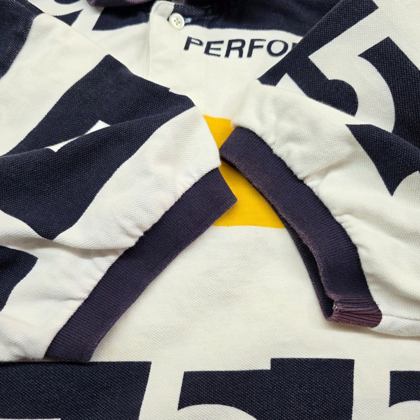 VTG Nautica Performance Striped Polo Shirt Men Medium Fade 90s Y2K Rare image 7
