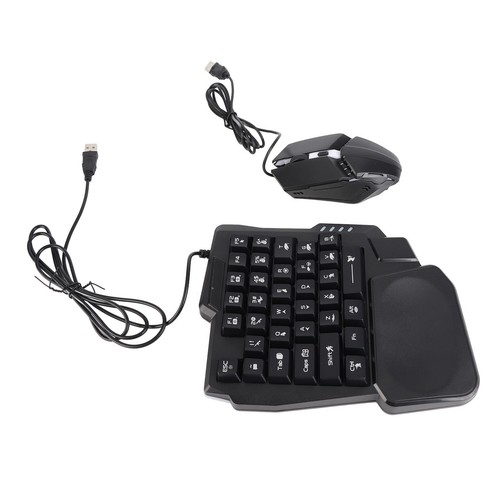 RGB Backlit Keyboard Mouse Combo Single Hand Gaming Keypad Mouse Converter Wi FY - Afbeelding 9 van 22