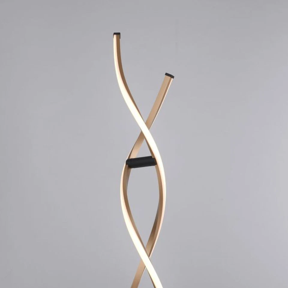 LED Stehlampe dimmbar Wohnzimmer Schwarz Gold 134 cm 3000 K Stehleuchte Modern - Bild 2 von 4