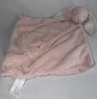 Angel Dear Pink & White Bunny Security Blanket Baby Lovey Closed Eyes Sleeping