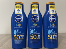 3 X NIVEA SUN KIDS PROTECT & CARE 5 IN 1 50+ SUN LOTION 200ML 33.25 per litre