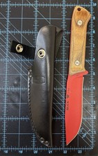 Buck 104 Compadre Fixed Blade Knife Rare Red Cerakote Blade USA w/ Sheath