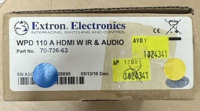 Extron WPD 110 A	HDMI w/Audio Captive Screw and Control; White 70-726-63