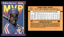 1989 Donruss Ruben Sierra #BC26 Texas Rangers Bonus MVP's MLB Baseball Card