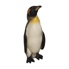 Vintage Faro Penguin Statue Figure Collectible 4" Signed Black White Resin