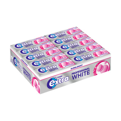 Extra Professional White Bubblemint Kaugummi, 30x10 Dragees