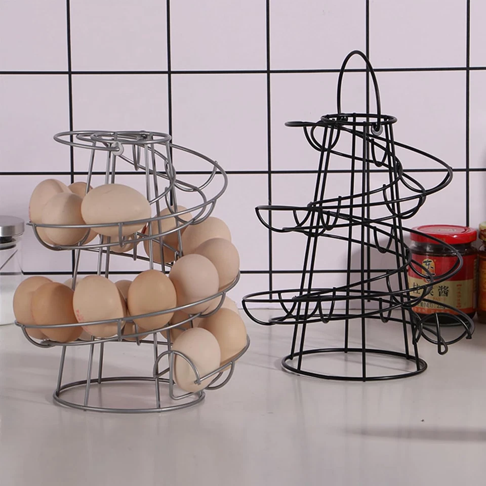 Portauovo Creativo a Spirale per La Cucina, Portauova Con Grande Capacità, 24 X  - Immagine 3 di 4