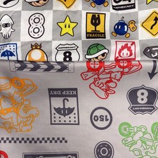 NINTENDO MARIO KART SUPER MARIO WINTER CIRCLE TWIN SHEET SET 1 FITTED 1 FLAT