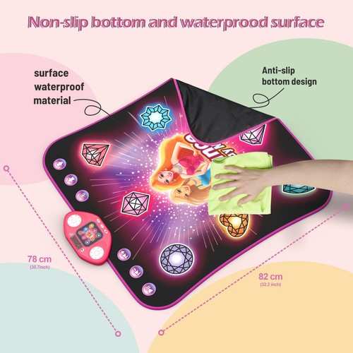 Girl Toys Age 3-4 Years Old, Dance Mat for 3-12 Year Old Kids - Light Up 8 Bu... - Picture 4 of 7