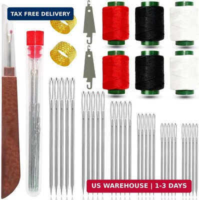 42PCS Big Eye Steel Sewing Needles Kit, Stainless Steel Needles for Hand Sewing