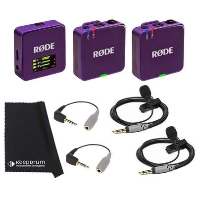 Rode Wireless GO Gen 3 Lila Mikrofonsystem mit 2x Smartlav und 2x SC3 und Tuch - Bild 1 von 4