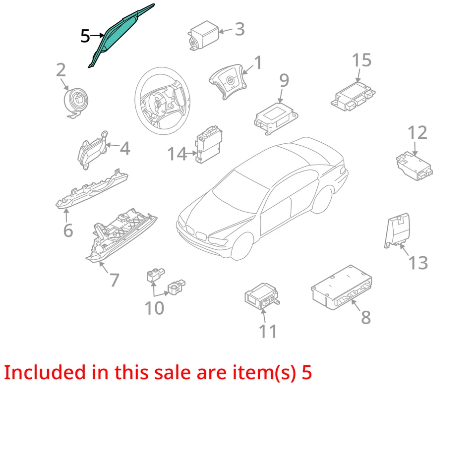 BMW 750 2006-2008 airbag cortina techo pasajero OEM Foto 3 de 4
