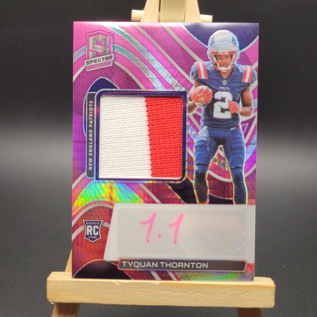 Tyquan Thornton Panini Spectra #217 Rookie Patch Autograph-Neon Pink