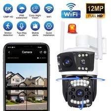 3 Lens 1080P WiFi IP Camera Wireless Outdoor 360  CCTV PTZ Home Security IR Cam
