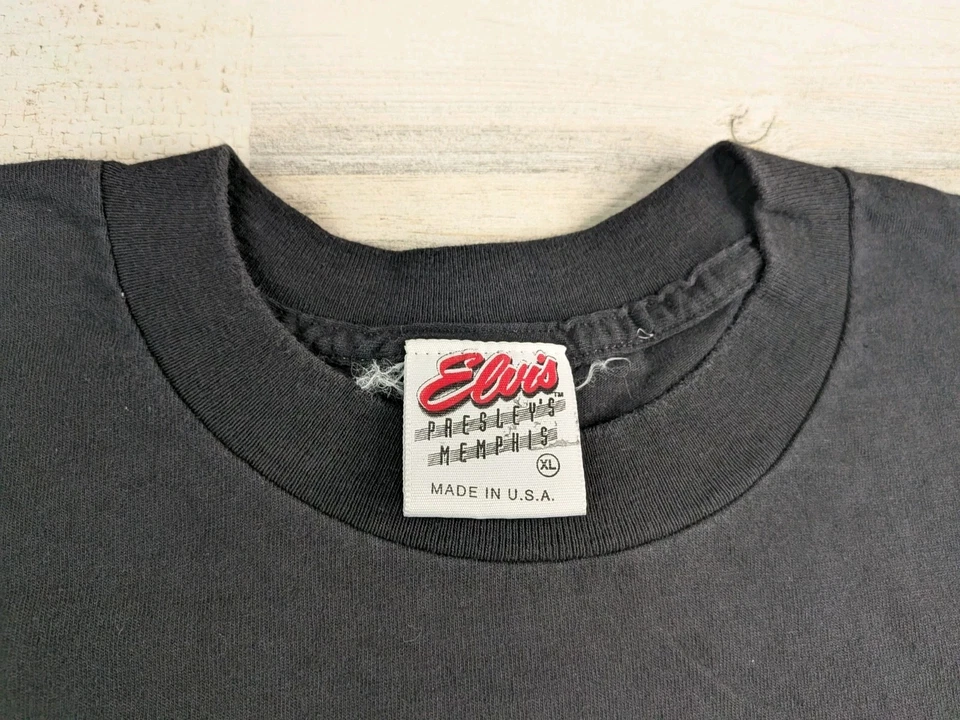 Camisa De Colección Elvis Presleys Memphis Para Hombres Extra Grande Negra Gráfica Hecha en EE. UU. Foto 2 de 4